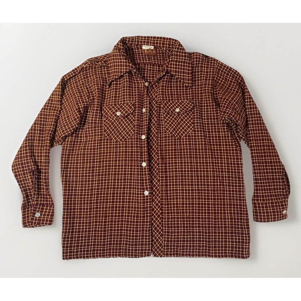 Vintage New Trends Cowboy Shirt Mens Size XL 17.5 Retro Western Made In USA
